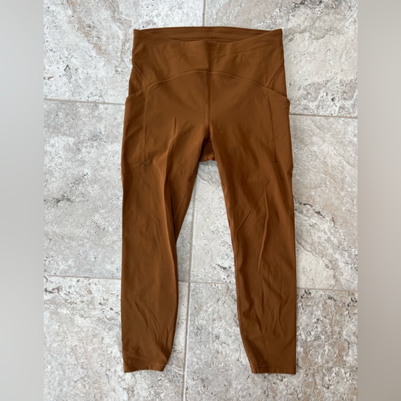 Lululemon Power Thru High-Rise Tight 25" Leggings in Copper Brown, size 10 - Picture 8 of 9